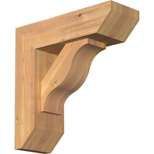 Ekena Millwork Funston Slat Smooth Bracket w/ Offset Brace, Western Red Cedar, 5 1/2"W x 16"D x 16"H BKT0604X16X16FST06SWR - main